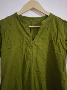 Green Cotton Kurta