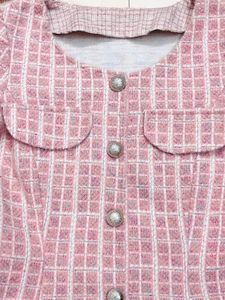 Couture Custom-Made Pink Tweed Top 🎀