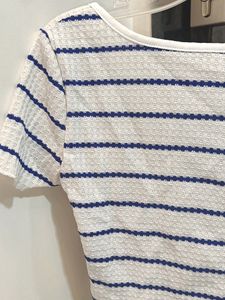 Striped White Crop Top