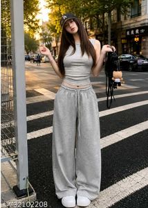 Grey Wide Leg Sweatpants