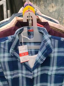 Blue Plaid Casual Shirt