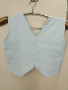 Cropped Light Blue Vest Top