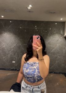 Paisley Print Crop Top