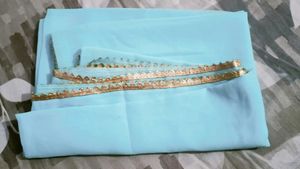 Beautiful Sky Blue and black partywear suit set