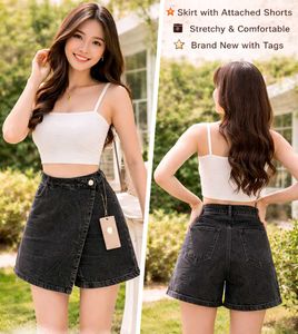 Brand New Denim Skirt With Attached Shorts