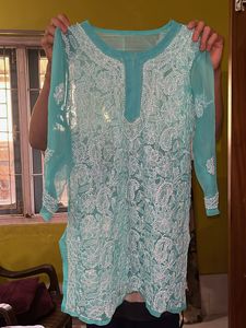 Elegant Chikankari Kurta (slight defect as shown)