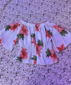 Off-Shoulder Floral Blouse