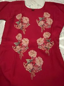 Vibrant Pink Floral Kurta Set
