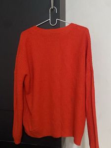 Vibrant Orange Knit Sweater
