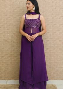 Elegant Purple Anarkali Suit Set