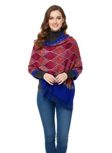 Embroidered Shawl with Tassels