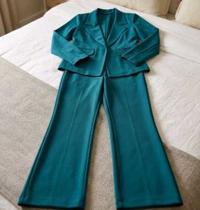 Chic Teal Pant Suit Set