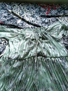 Pleated Floral Midi Dress