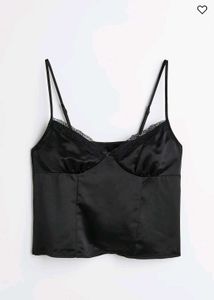 Satin Lace Trim Cami Top