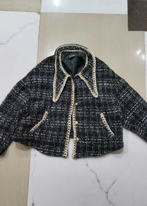 Stylish Tweed Cropped Jacket