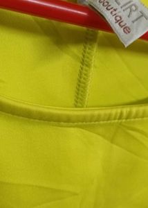 Bright Yellow Cut-Out Sleeve one piece from boutiq