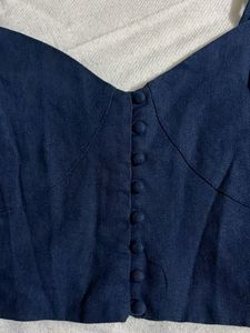 Navy Button-Front Cami Top