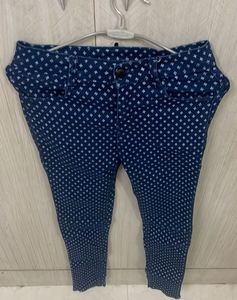 Patterned Blue Jeans