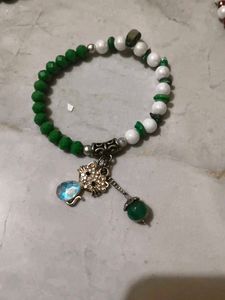 Charming crystal, stone, pearl mix Bracelet with C