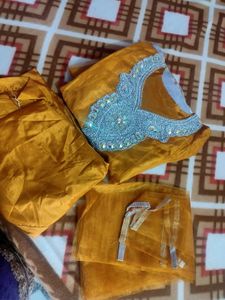 Elegant Mustard Anarkali Suit Set