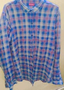 Men's Blue Plaid Casual Shirt