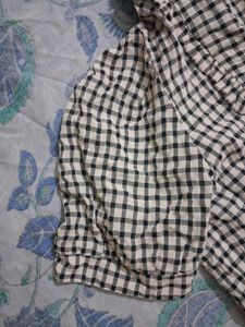 Cute Checkered Button-Up Top