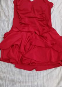 Red Ruffled Halter Swimsuit - XL Size - Brand New