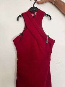 Elegant Red Halter Neck Maxi Dress