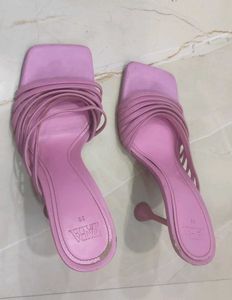 Zara Pink Heeled Sandals - Size 39