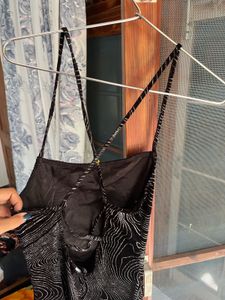 Sparkly Black Mini Dress with Strappy Back