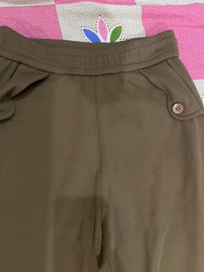Stylish Wide Leg Brown Trousers