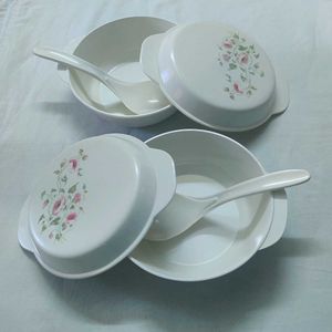 🆕Melamine Elegant Serving Bowls with Spoons