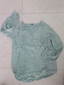 Light Green Collared Button-Up Shirt