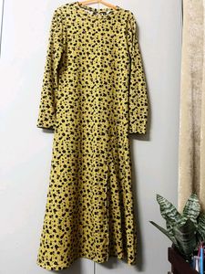 Yellow Floral Print Maxi Dress
