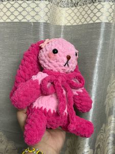 Handmade Pink Crochet Bunny Toy