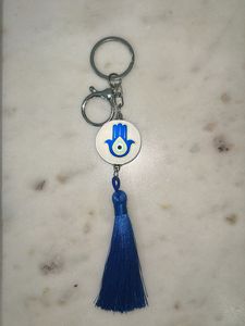 Evil Eye Hamsa Hand Tassel Keychain