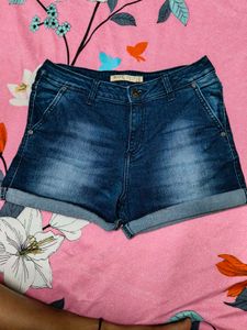 Dark Blue Denim Shorts