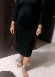 Black Bodycon Dress Waist 32 Lil Strechy