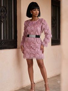 🌷Pink Fluffy Zigzag Dress🌷