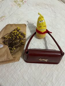 red maroon elegant hand bag