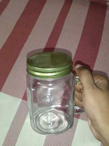 Glass Cup with Golden Lid