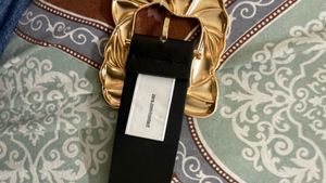 SALE!ZARA womens gold buckle belt