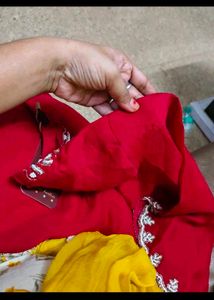 Elegant Red Embroidered Kurta
