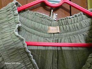 Light Green Crinkle Palazzos