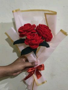 Handmade Crochet Rose Bouquet