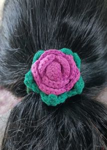 Crochet Flower Hair Tie