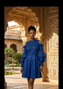 Stunning Blue Cold Shoulder Dress