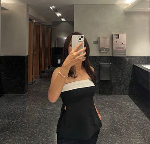 savanna Black & White Strapless tube Top