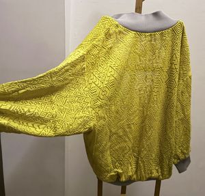 Yellow Textured Bomber Jacket