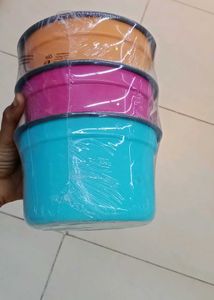 Set of 3 Colorful Food Containers